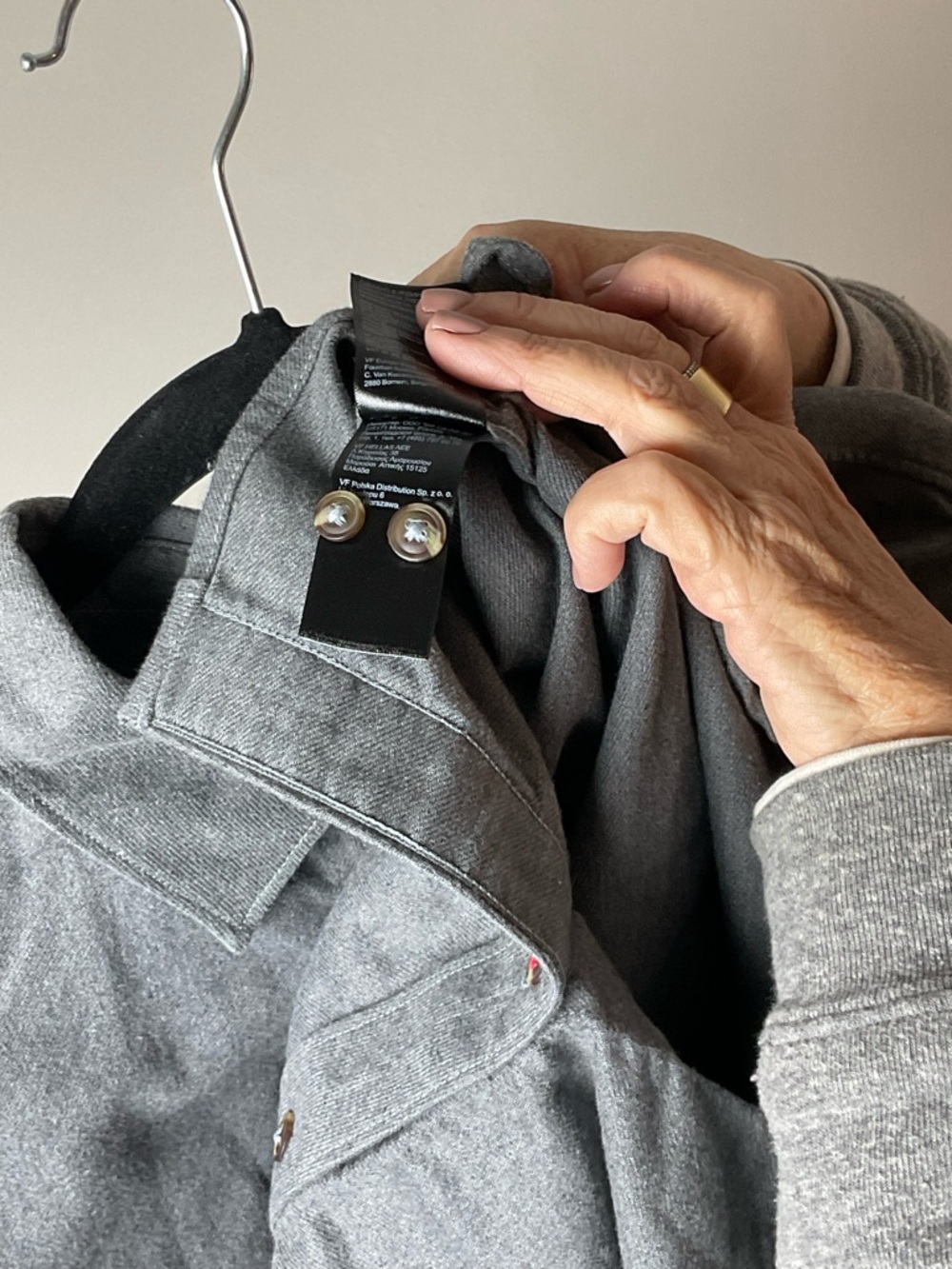 The North Face Men’s Gray Flannel Button-Down Shirt Gorpcore Outdoors Utility L - Picture 9 of 12